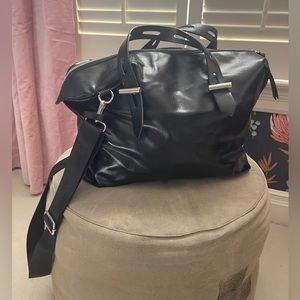 Zara faux leather black satchel
